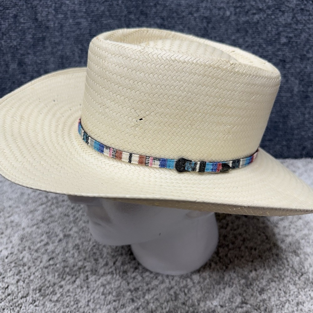 Stetson Delta Straw Hat Panama western Men's size 7 - Picture 2 of 14